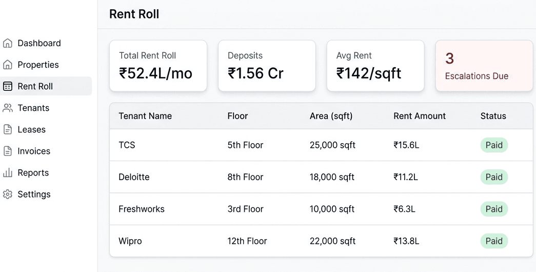Automated Rent Roll & Billing Mockup